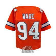 DeMarcus Ware Autographed Denver Throwback Orange Football Jersey - BAS