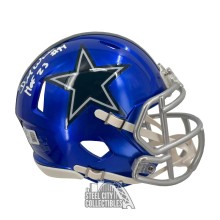 DeMarcus Ware HOF 23 Autographed Dallas Flash Mini Football Helmet - BAS (Signed on Left Side)