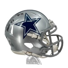 DeMarcus Ware HOF 23 Autographed Dallas Speed Mini Football Helmet - BAS (Signed on Left)