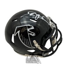 Deion Sanders Autographed Atlanta 90-02 Throwback Mini Helmet - BAS (Side Signed)