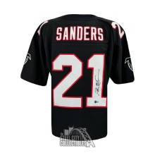Deion Sanders Autographed Atlanta Black Mitchell & Ness Jersey - BAS (L)