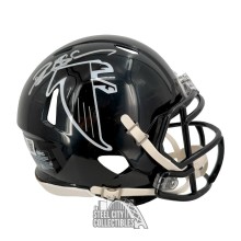 Deion Sanders Autographed Atlanta Falcons 90-02 Throwback Mini Helmet - BAS (Top Back Signed)