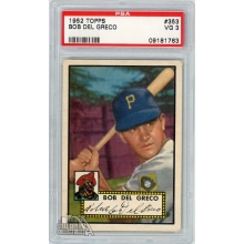 Bob Del Greco 1952 Topps Baseball Card #353 PSA 3 VG