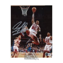 Dennis Rodman Autographed Chicago 8x10 Basketball Photo - BAS (Signed Under Hoop)