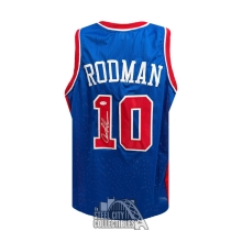 Dennis Rodman Autographed Detroit Custom Blue Basketball Jersey - JSA