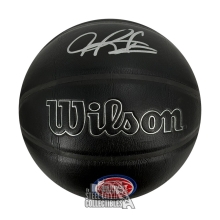 Dennis Rodman Autographed Detroit Pistons Wilson Black Leather Basketball - BAS