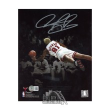Dennis Rodman Autographed Chicago 8x10 Basketball Photo - BAS (Diving)