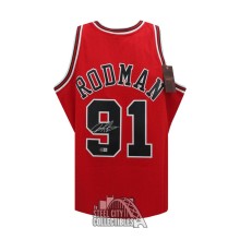 Dennis Rodman Autographed Chicago Red Mitchell & Ness Basketball Jersey - BAS (XL)
