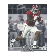 Derrick Henry 15 Heisman Autographed Alabama 16x20 Football Photo - BAS (Red Ink, Red Jersey)