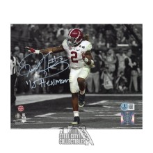 Derrick Henry 15 Heisman Autographed Alabama 8x10 Football Photo - BAS (White Ink)