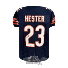 Devin Hester Autographed Chicago Custom Navy Game Cut Football Jersey - BAS