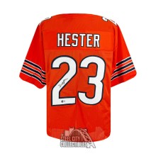 Devin Hester Autographed Chicago Custom Orange Football Jersey - BAS