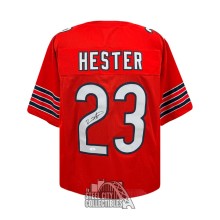 Devin Hester Autographed Chicago Custom Orange Football Jersey - JSA