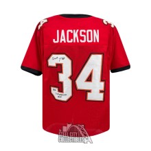 Dexter Jackson SB XXXVII MVP Autographed Tampa Bay Red Custom Football Jersey - BAS