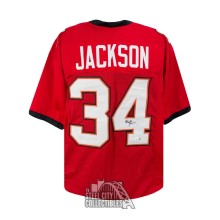 Dexter Jackson Autographed Tampa Bay Red Custom Football Jersey - BAS