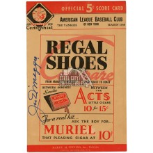 Joe DiMaggio Autographed 1939 New York Yankees Scorecard Pamphlet - PSA/DNA LOA I03050