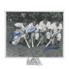 Joe DiMaggio, Charles Keller, Tom Henrich Autographed New York Yankees 8x10 Baseball Photo - JSA LOA