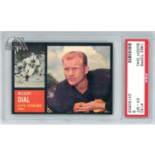 Buddy Dial 1962 Topps Football Card #130 PSA 6 EX-MT