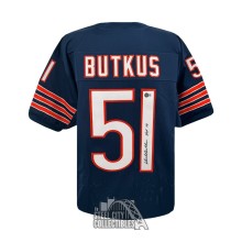 Dick Butkus Autographed Chicago Custom Navy Football Jersey - BAS ( Regular Numbers)