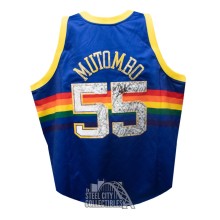 Dikembe Mutumbo Autographed Denver Nuggets Mitchell & Ness Blue Basketball Jersey - Fanatics