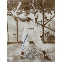 Joe DiMaggio Autographed 11x14 Sepia Photo In Batting Cage- JSA Y23018