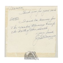 Joe DiMaggio Signed Cut Letter - JSA LOA XX98694