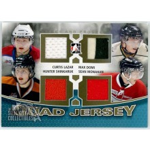 Domi, Monahan, Lazar & Shinkaruk 2012-13 ITG H&P Gold Quad Patch Card (Peeling)