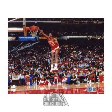 Dominique Wilkins Autographed Atlanta 8x10 Basketball Photo - BAS (Horizontal Dunk)