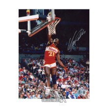 Dominique Wilkins Autographed Atlanta 8x10 Basketball Photo - BAS (Vertical Dunk)