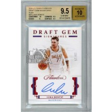 Luka Doncic 2020-21 Panini Flawless Draft Gem Ruby Autograph Card #DG-LDC 13/15 BGS 9.5