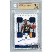 Donovan Mitchell 2017-18 Panini Cornerstones Autograph Rookie Patch Card #163 27/75 BGS 9.5 Auto 10