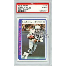 Tony Dorsett 1978 Topps Football Super Bowl XII Rookie Card #168 PSA 9