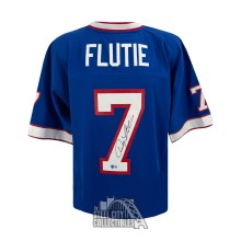 Doug Flutie Autographed Buffalo Mitchell & Ness Blue Football Jersey - BAS (L)