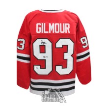 Doug Gilmour Autographed Chicago HOF 11 Custom Red Hockey Jersey - BAS