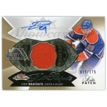 Leon Draisaitl 2014-15 Fleer Showcase Hot Prospects Rookie Patch Autograph Card #203 015/175