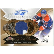 READ Leon Draisaitl 2014-15 Fleer Showcase Hot Prospects Rookie Patch Autograph Card #203 116/175