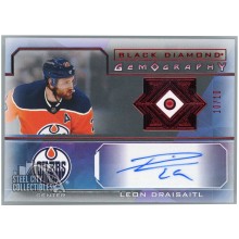 Leon Draisaitl 2021-22 Upper Deck Black Diamond Gemography Diamond Autograph Ruby Card #G-LD 10/10