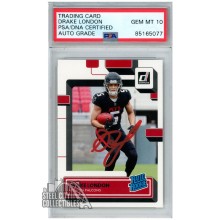 Drake London 2022 Panini Donruss Autograph Rookie Card #307 PSA/DNA 10 (Red)