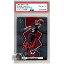 Drake London 2022 Panini Mosaic Debut Autograph Rookie Card #275 PSA/DNA 10 (Red Ink)