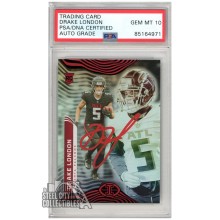 Drake London 2022 Panini Illusions Autograph Rookie Card #6 PSA/DNA 10 (Red)