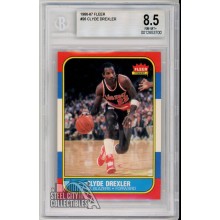 Clyde Drexler 1986-87 Fleer Rookie Card #26 BGS 8.5 Nm-MT+