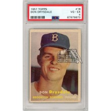 Don Drysdale 1957 Topps Baseball Rookie Card #18 PSA 4