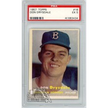 Don Drysdale 1957 Topps Rookie Card #18 PSA 5 EX (434)