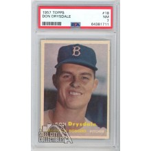 Don Drysdale 1957 Topps Rookie Card #18 PSA 7 NM