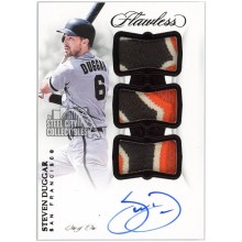 Steven Duggar 2019 Panini Flawless Rookie Triple Patch Autograph Card #TPA-SD 1/1