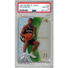 Tim Duncan 1997-98 Skybox E-X2001 Rookie Card #75 PSA 10