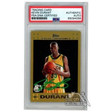 Kevin Durant 2007-08 Topps Gold Autograph Rookie Card #112 /2007 PSA/DNA (Green)