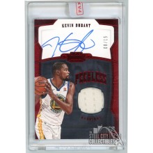 Kevin Durant 2018-19 Panini Dominion Red Peerless Patch Auto Card #PJ-KDR 08/15
