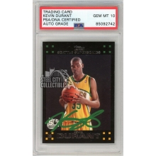 Kevin Durant 2007-08 Topps Autograph Rookie Card #112 PSA/DNA 10 (Green)