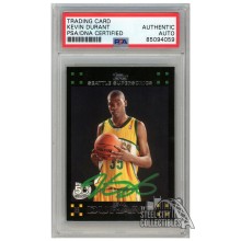 Kevin Durant 2007-08 Topps Autograph Rookie Card #112 PSA/DNA (Green)